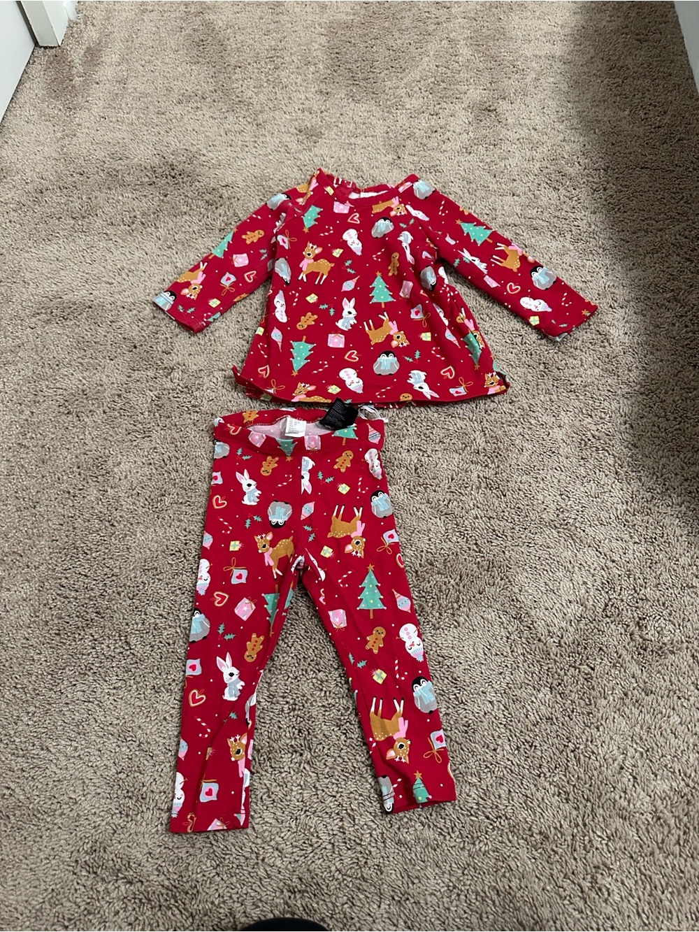 Girls H&M Christmas Matching Outfit Size 9-12m
